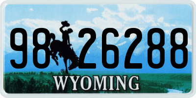 WY license plate 9826288