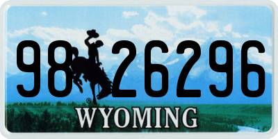 WY license plate 9826296