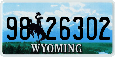 WY license plate 9826302