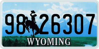 WY license plate 9826307