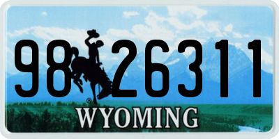 WY license plate 9826311