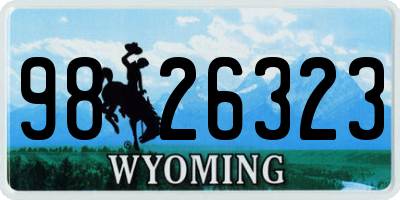 WY license plate 9826323
