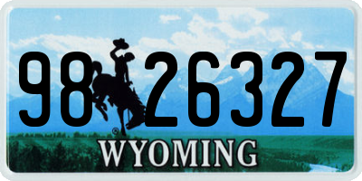 WY license plate 9826327