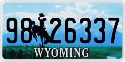 WY license plate 9826337