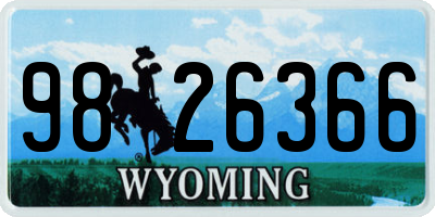 WY license plate 9826366