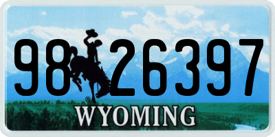 WY license plate 9826397