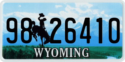 WY license plate 9826410