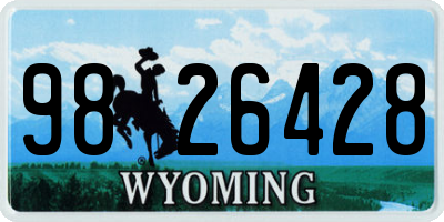 WY license plate 9826428