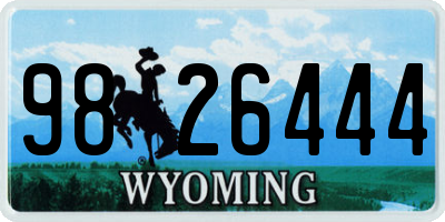 WY license plate 9826444