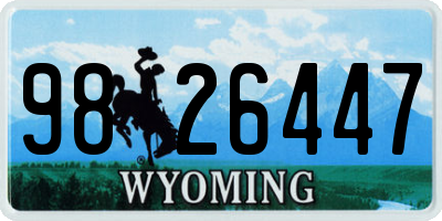 WY license plate 9826447