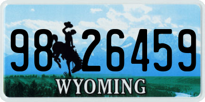 WY license plate 9826459