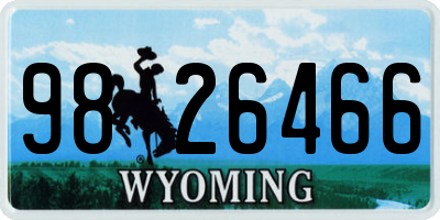 WY license plate 9826466