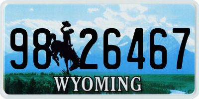 WY license plate 9826467