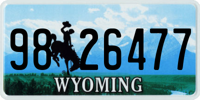 WY license plate 9826477