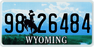 WY license plate 9826484