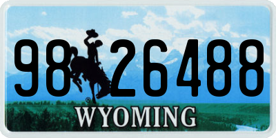 WY license plate 9826488