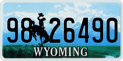 WY license plate 9826490