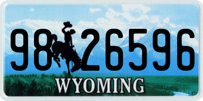WY license plate 9826596