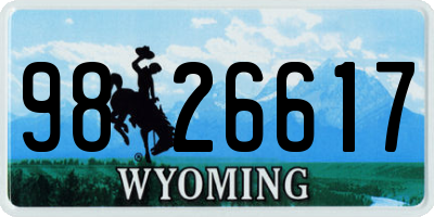 WY license plate 9826617