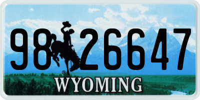 WY license plate 9826647