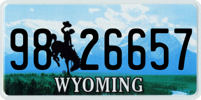 WY license plate 9826657