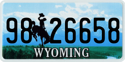 WY license plate 9826658
