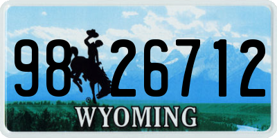 WY license plate 9826712