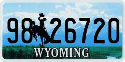WY license plate 9826720