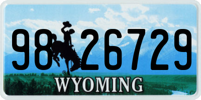 WY license plate 9826729