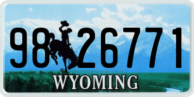 WY license plate 9826771