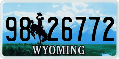WY license plate 9826772