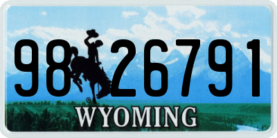 WY license plate 9826791