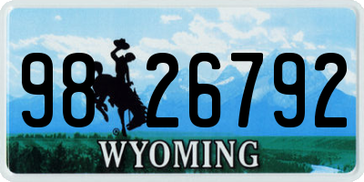 WY license plate 9826792
