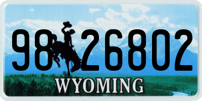 WY license plate 9826802