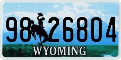 WY license plate 9826804