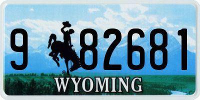 WY license plate 982681