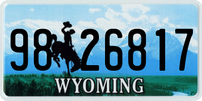 WY license plate 9826817