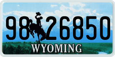 WY license plate 9826850