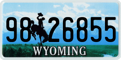 WY license plate 9826855