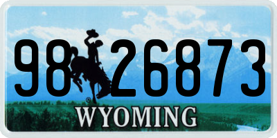 WY license plate 9826873