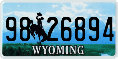 WY license plate 9826894