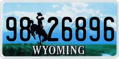 WY license plate 9826896
