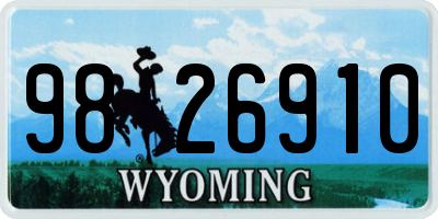 WY license plate 9826910