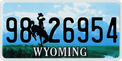 WY license plate 9826954