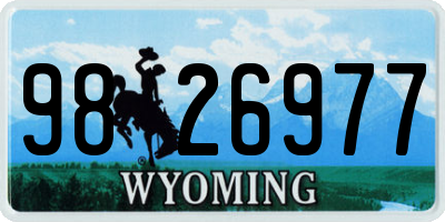 WY license plate 9826977