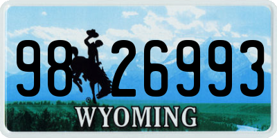 WY license plate 9826993