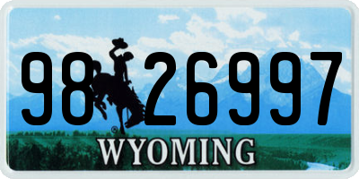 WY license plate 9826997