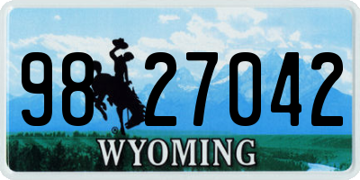 WY license plate 9827042