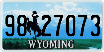 WY license plate 9827073