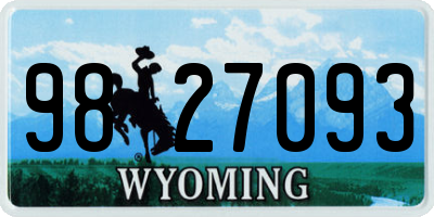 WY license plate 9827093